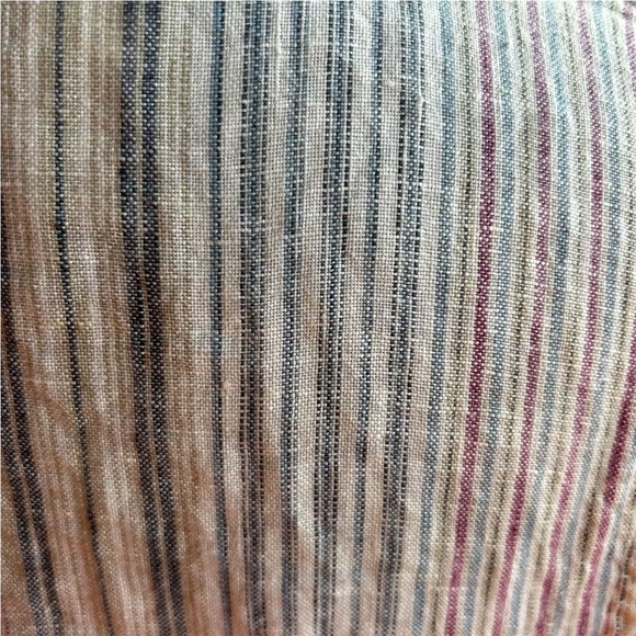 The Territory Ahead Linen Long Sleeve Blazer Womens Size XL Striped Lagenlook - Picture 9 of 13